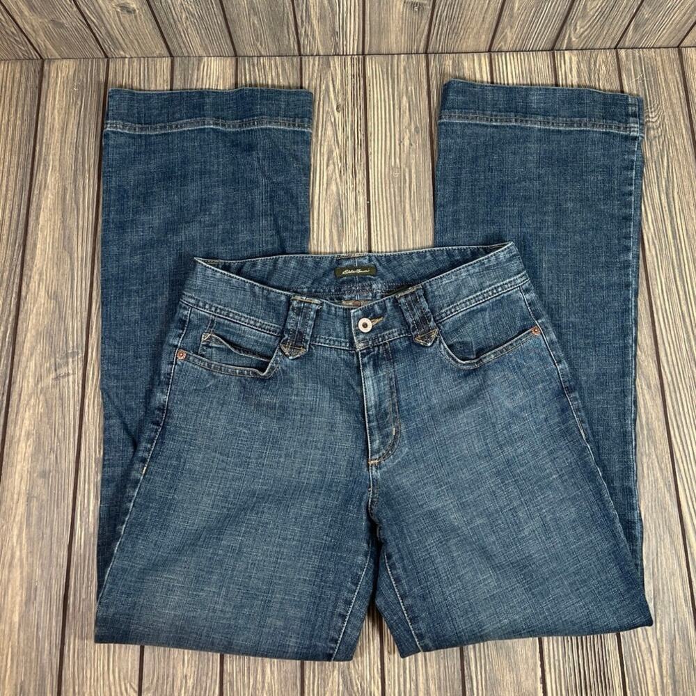 Eddie Bauer Women‎ Bootcut Flair Jeans Sz 8 Retro Americana Cotton Classic Retro